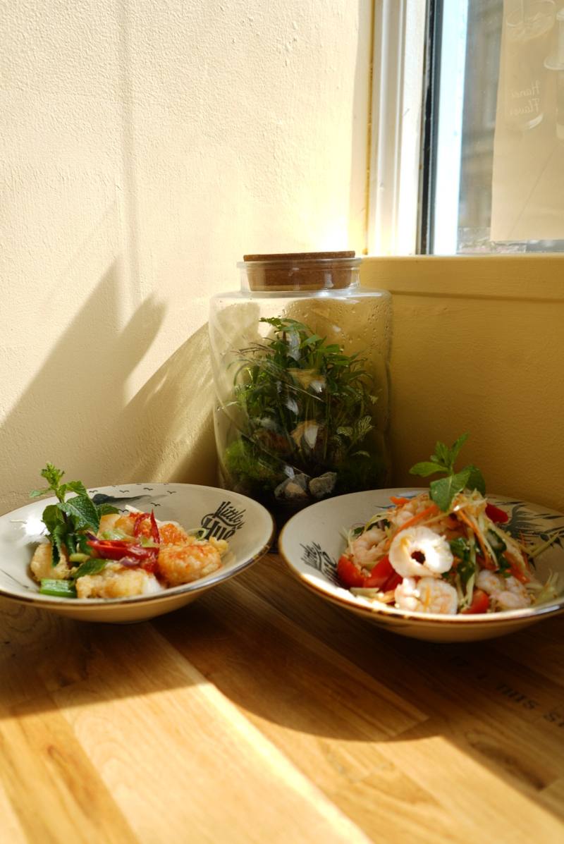 Little Huế table spread with signature hot-stone pho