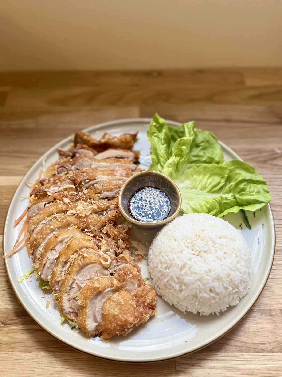 Crispy chicken with rice