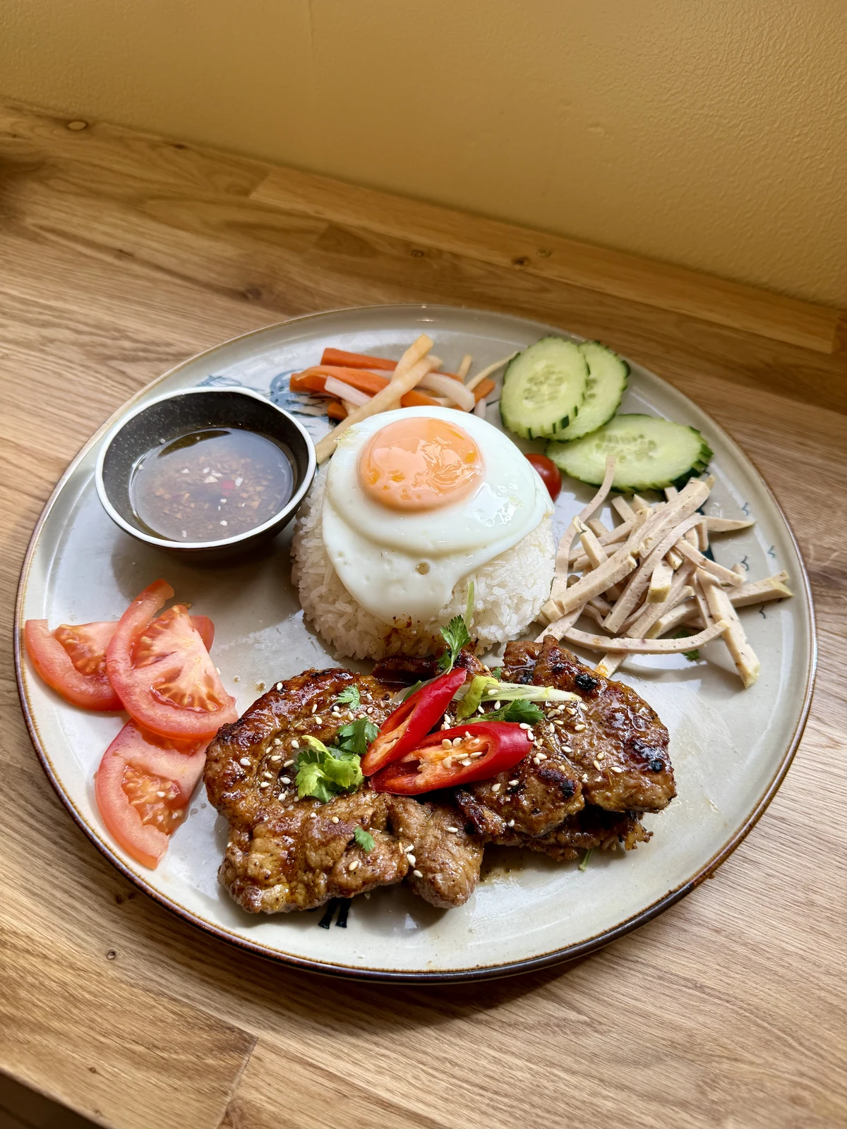 Vietnamese grilled pork with rice